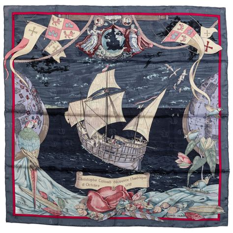 hermes scarf viking ships sea monster|hermes silk scarf design.